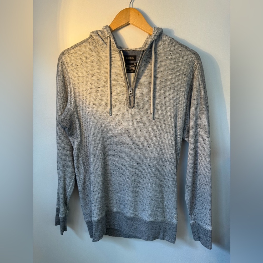 Diesel Grey Quarter Zip Hoodie Grey Small